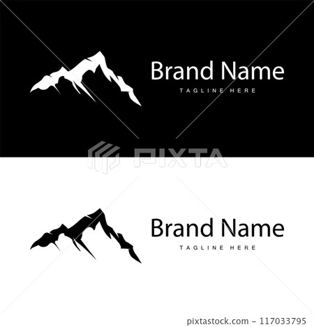 Mountain Logo Simple Illustration Silhouette Template Vector Design Mountain Logo Simple Illustration Silhouette Template Vector Design 117033795