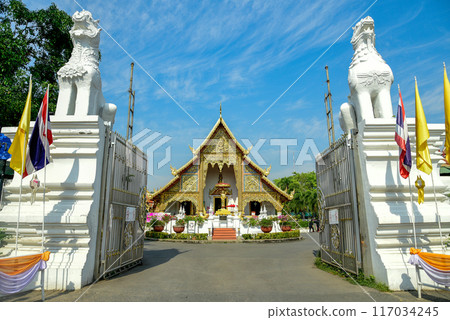Beautiful scenery of Wat Phra Singh temple in Chiang Mai, Thailand Beautiful scenery of Wat Phra Singh temple in Chiang Mai, Thailand 117034245
