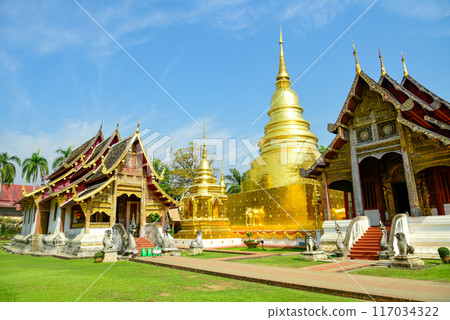 Beautiful scenery of Wat Phra Singh temple in Chiang Mai, Thailand 117034322