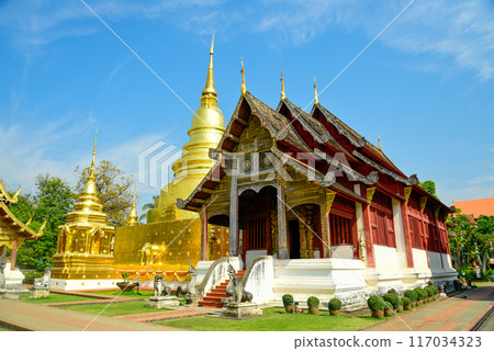 Beautiful scenery of Wat Phra Singh temple in Chiang Mai, Thailand 117034323