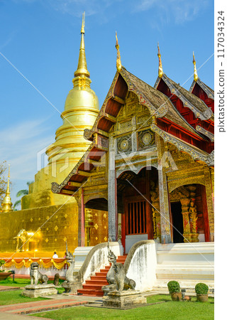 Beautiful scenery of Wat Phra Singh temple in Chiang Mai, Thailand 117034324