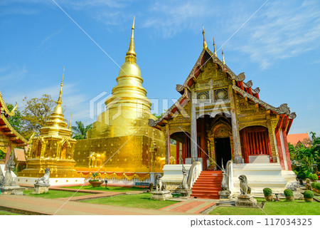 Beautiful scenery of Wat Phra Singh temple in Chiang Mai, Thailand 117034325