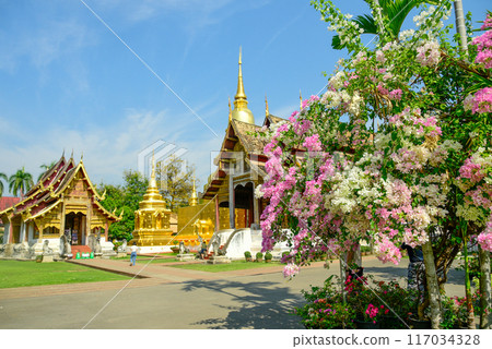 Beautiful scenery of Wat Phra Singh temple in Chiang Mai, Thailand Beautiful scenery of Wat Phra Singh temple in Chiang Mai, Thailand 117034328