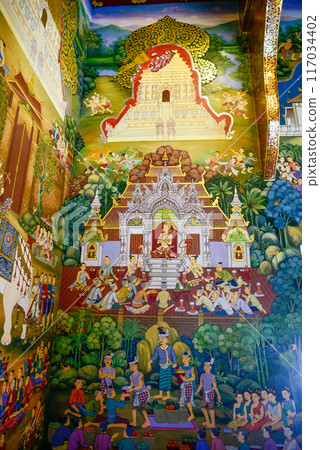 Beautiful scenery of Wat Chedi Luang temple in Chiang Mai, Thailand 117034402