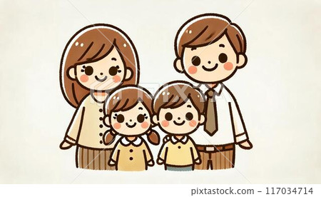 年輕家庭插畫素材 117034714
