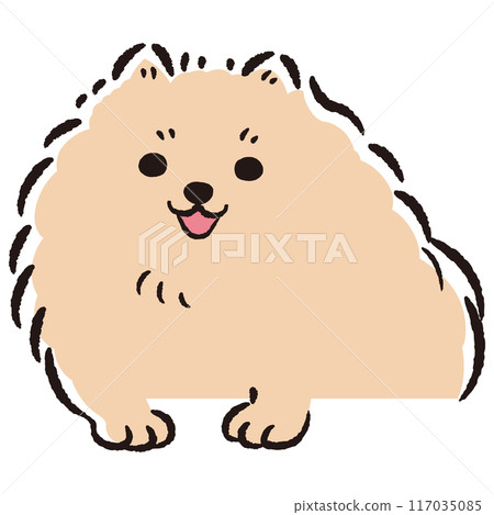 一隻狗向外張望的手繪插圖 117035085