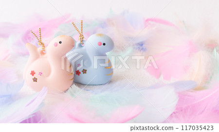 Cute snake New Year's card Year of the snake Pastel colors 117035423