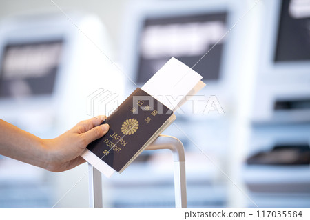 Airport check-in counter passport Airport check-in counter passport 117035584
