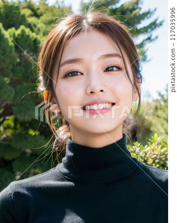 Beautiful woman in nature Beautiful woman in nature 117035996