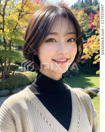 Beautiful woman in nature Beautiful woman in nature 117035997