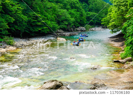 Going down the fresh green mountain stream 2 117036180