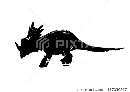 black dinosaur silhouette isolated on white background, model of dinosaurs toys 117036217