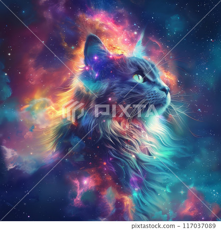 A Cosmic Cat Gazing into the Nebulae 117037089