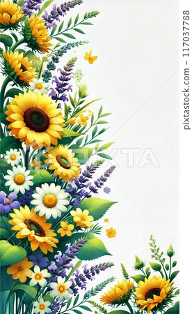 Summer floral background 117037788