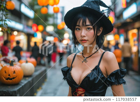 服裝萬聖節的女人 117038557