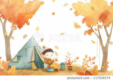 秋季露營的形象 117038574