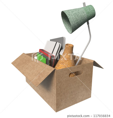 The equipment in paper Box for Layoff concept 3d rendering. The equipment in paper Box for Layoff concept 3d rendering. 117038834