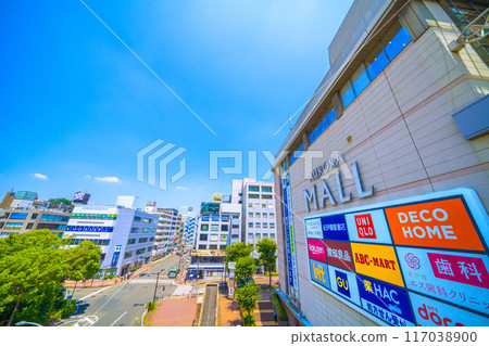 Yokohama cityscape in Japan in July. View of Aurora Mall in front of Higashi-Totsuka Station in Totsuka Ward, Yokohama City (22nd) 117038900