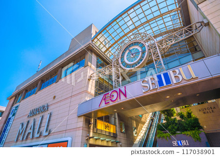 日本橫濱城市景觀，七月。橫濱市戶塚區東戶塚車站前的極光城等景觀＝22日 117038901