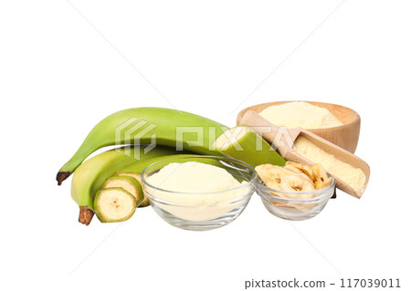 PNG, Banana flour, isolated on white background 117039011