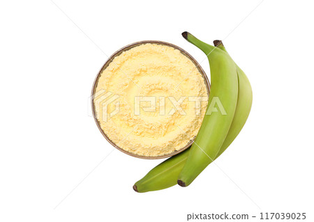 PNG, Banana flour, isolated on white background 117039025