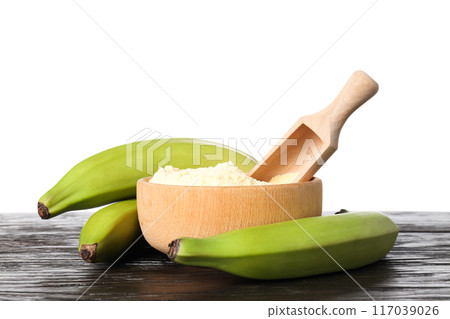 PNG, Banana flour, isolated on white background 117039026
