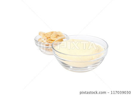 PNG, Banana flour, isolated on white background PNG, Banana flour, isolated on white background 117039030