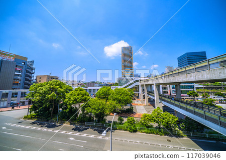 Yokohama cityscape in July. View of the east exit of Higashi-Totsuka Station in Totsuka Ward, Yokohama City. You can also see the high-rise apartment buildings at the west exit. (22nd) Yokohama cityscape in July. View of the east exit of Higashi-Totsuka Station in Totsuka Ward, Yokohama City. You can also see the high-rise apartment buildings at the west exit. (22nd) 117039046