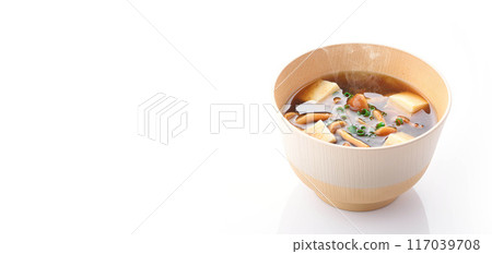 Nameko soup (white background) Nameko soup (white background) 117039708
