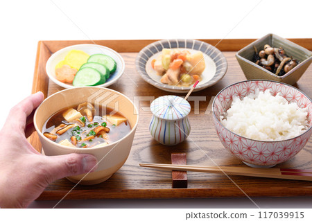 滑子湯、米和配菜 117039915