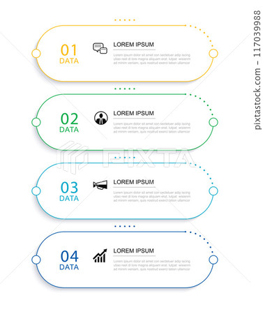 4 data infographics thin line index template. Illustration abstract background. Can be used for workflow layout, business step, banner, web design. 4 data infographics thin line index template. Illustration abstract background. Can be used for workflow layout, business step, banner, web design. 117039988