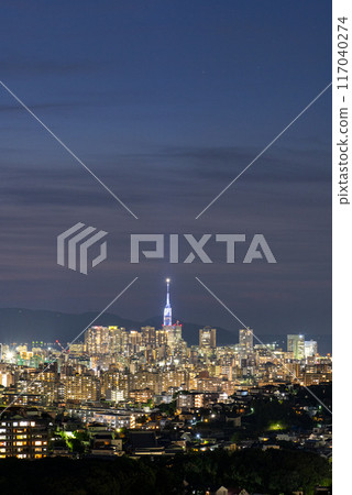 Beautiful night view of Fukuoka city Beautiful night view of Fukuoka city 117040274