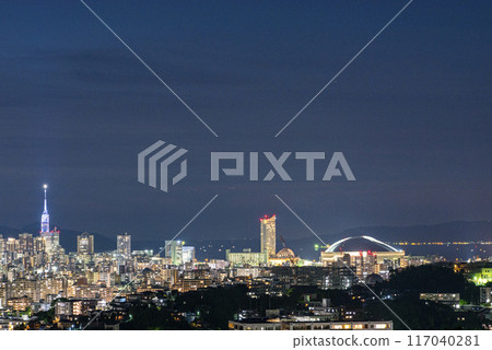 Beautiful night view of Fukuoka city Beautiful night view of Fukuoka city 117040281