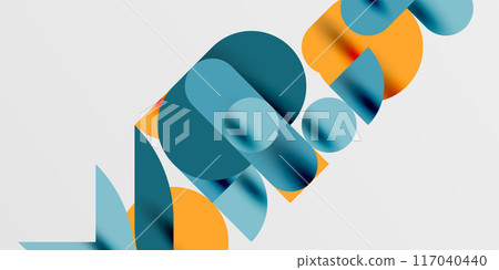 Circles, semi circles, squares and round shapes mosaic techno art. Vector Illustration For Wallpaper, Banner, Background, Card, Book Illustration, landing page Circles, semi circles, squares and round shapes mosaic techno art. Vector Illustration For Wallpaper, Banner, Background, Card, Book Illustration, landing page 117040440