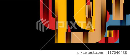 Dynamic waves, flowing lines, stripes vector geometric elements minimal pattern. Vector Illustration For Wallpaper, Banner, Background, Card, Book Illustration, landing page Dynamic waves, flowing lines, stripes vector geometric elements minimal pattern. Vector Illustration For Wallpaper, Banner, Background, Card, Book Illustration, landing page 117040488