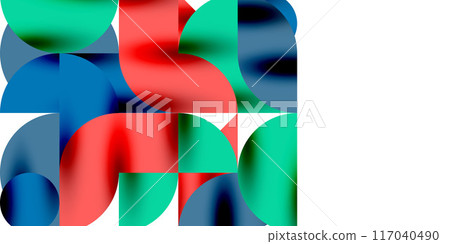 Shadow effect shiny circles and round triangles geometric modern art. Vector Illustration For Wallpaper, Banner, Background, Card, Book Illustration, landing page Shadow effect shiny circles and round triangles geometric modern art. Vector Illustration For Wallpaper, Banner, Background, Card, Book Illustration, landing page 117040490