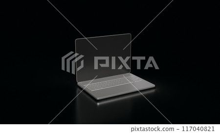 The Notebook on Black Background for Business or it concept 3d rendering. 117040821