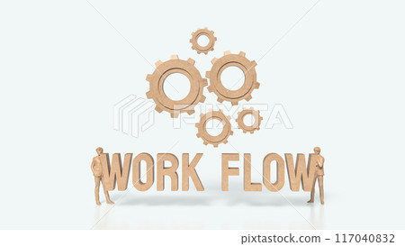 The Gear and work flow text for Business concept 3d rendering. 117040832