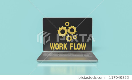 The Gear and work flow text for Business concept 3d rendering. The Gear and work flow text for Business concept 3d rendering. 117040833