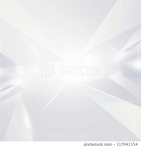 White background with geometric shapes and light reflections 117041154