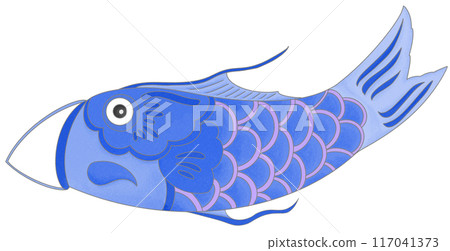 Japanese blue  Koinobori carp streamer  117041373