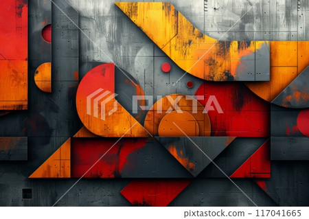 Dark grey abstract geometric pattern 117041665