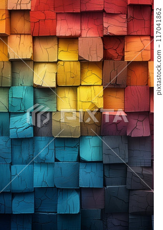 彩虹色抽象色塊彩色背景 彩虹色抽象色塊彩色背景 117041862