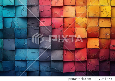 彩虹色抽象色塊彩色背景 117041863