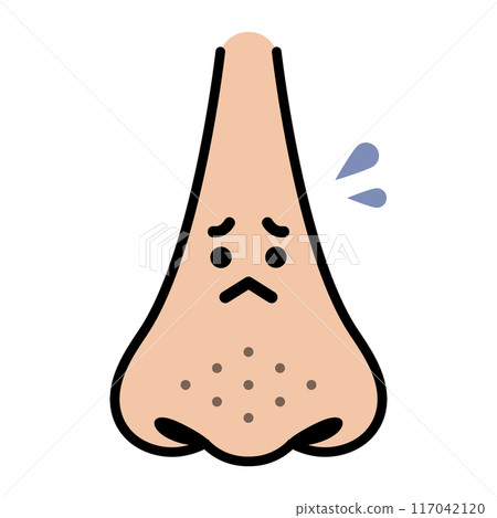 Character with a nose that has noticeable black pores 117042120