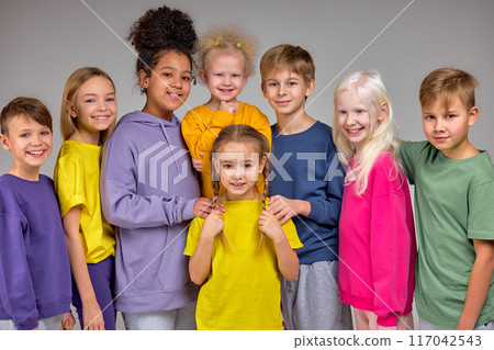 beautiful happy children look at camera 117042543