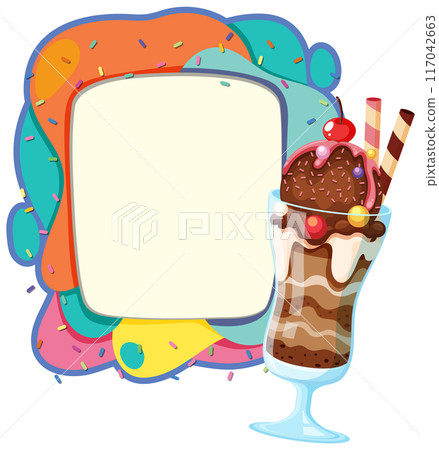 Delicious Ice Cream Sundae Illustration 117042663
