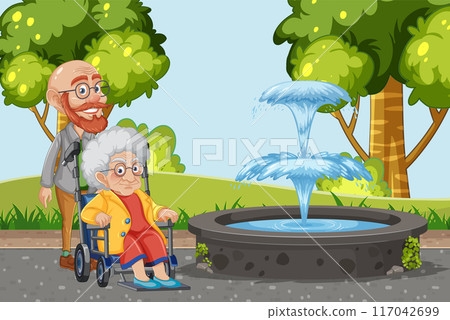 Elderly Care in the Park 117042699