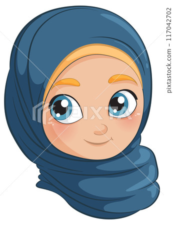 Cute Muslim Girl Cartoon Illustration Cute Muslim Girl Cartoon Illustration 117042702