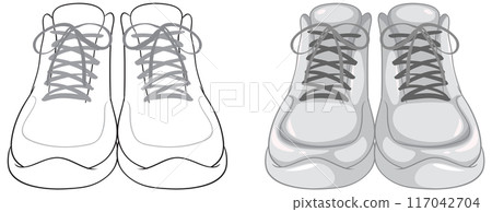 Pair of Athletic Shoes Illustration 117042704
